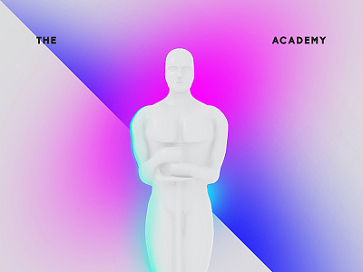 OSCAR / the academy 3d academy illustration neon oscar