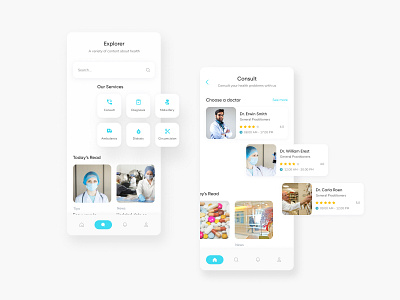 Medical & Health Mobile App Design UX UI app guidelines medical app ui design template