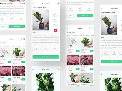 Plant & Gardening Shop Mobile App Design UX UI garden app plant app ui design template