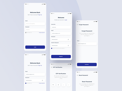 Authentication UI Kit app design app ui design authentication design design ui kit digital wallet finance app fintech app signin signup ui ui design template ui kit