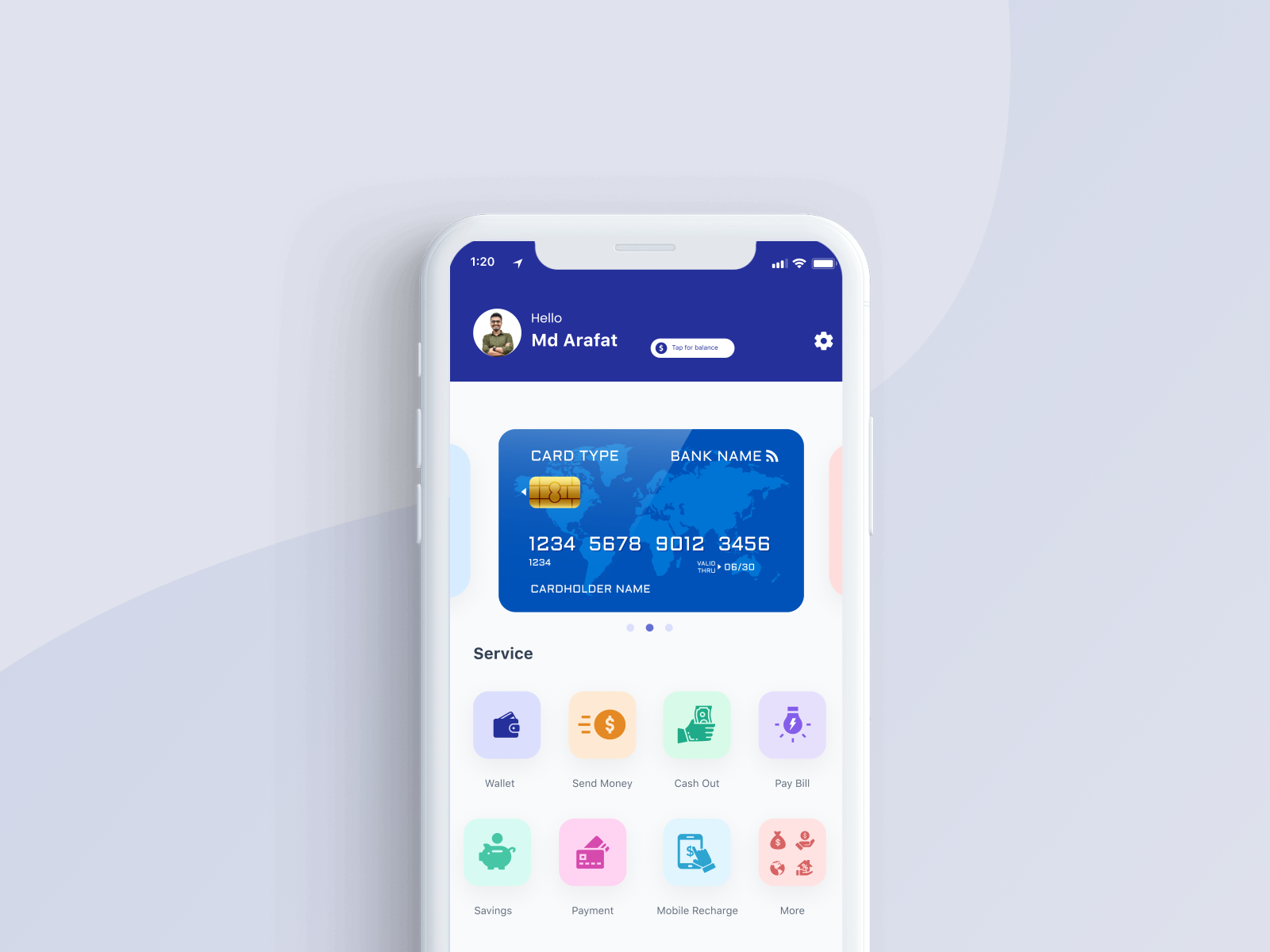 Digital Wallet App Home Screen by Md Arafat Ul Alam on Dribbble