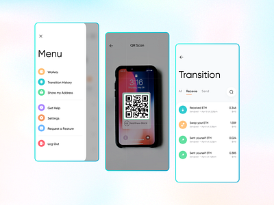 Crypto Wallet Menu UI Kit bitcoin app