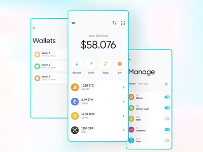 Crypto Wallet Home UI Kit bitcoin app home ui kit