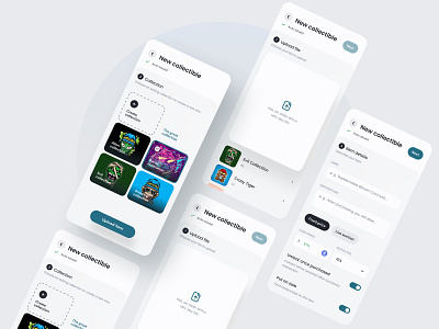 NFT Marketplace- Upload NFT Kit Design app design bitcoin app blockchain crypto wallet design ui kit digital wallet graphic design mobile app design nft marketplace ui ui design template ui kit ui ux