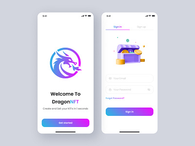 NFT Marketplace UI Design | Onboarding & Authentications