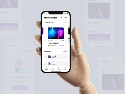 NFT Marketplace Home UI Design app design b2b b2c bitcoin app blockchain crypto wallet design ui kit digital wallet design graphic design home ui koi mobile app design money app nft marketplace ui ui design template ui kit ui ux