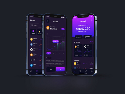 Crypto Wallet Mobile App UI Design- Fintech app design bitcoin app crypto wallet cryptocurrency app design ui kit digital wallet fintech app graphic design mobile app design ui ui design template ui kit ui ux