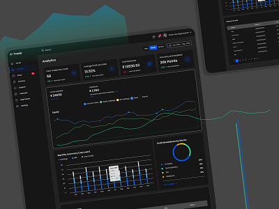 Analytics page for trading platform concept 2020 design 2020 trend analytics clean clean ui colorful dark mode dark theme design minimal ui ux webdesign website