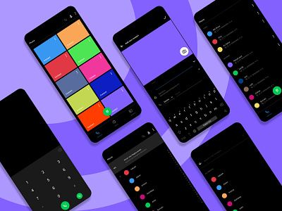 Dark theme Contacts app 2020 design 2020 trend app clean clean ui colorful contacts dark app dark theme design figma minimal ui ux