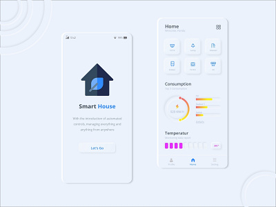 Elegant Smart House Design aplikasi indonesia neumorphic neumorphism uiux