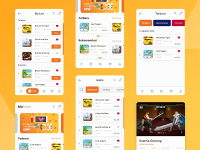 Android App Store Concept application application design clean game indonesia orange store store app uiux