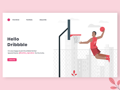 Dribbble Debut shot @design @iiustration @ui @uxui@web landingpage typography web