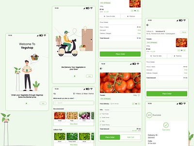 Vegetable Delivery App Concept - Vegshop @design @iiustration @ui @uxui@web typography