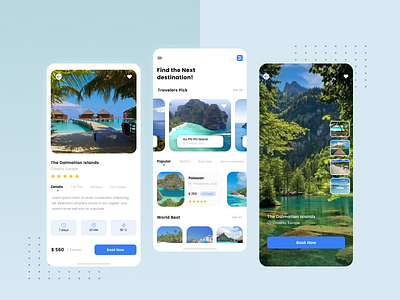 Travel Application(Concept) - Book a trip @design @ui exploration images island mobile app mobile design typography ux