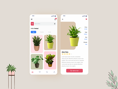 Plants App(Concept) @ui exploration mobile app mobile design typography