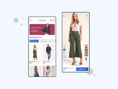 MASTER E-commerce App for Trend Clothes - Find Your Style @design @ui design exploration mobile app mobile design typography