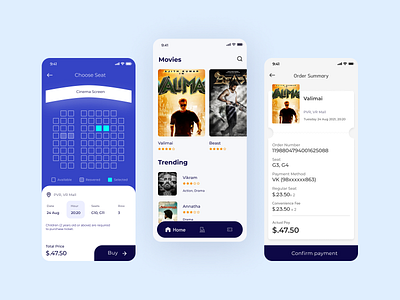 Movie Tickets Booking App(Concept) @design @ui design exploration mobile app mobile design typography ui