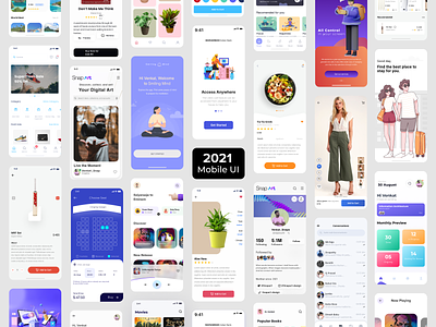 Lookback 2021 - Mobile UI @design @ui design exploration illustration mobile app mobile design typography ui ux