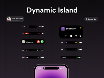 Dynamic Island @design @ui apple exploration ios mobile design notification typography
