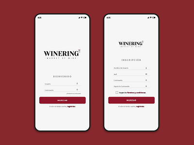 Winering - Ingreso y Registro