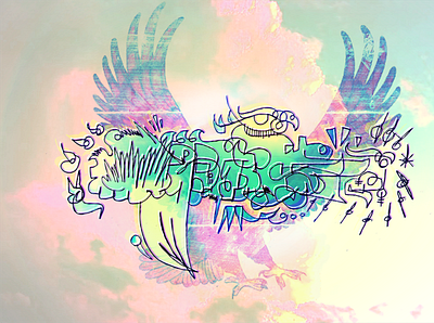 Graff on eagle digitalart graffity mixedmedia photoshop