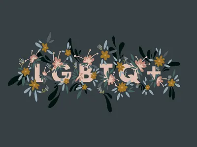 LGBTQ+ bi colorful colourful digitalart floral floralart gay lesbians lgbtq procreate queer trans