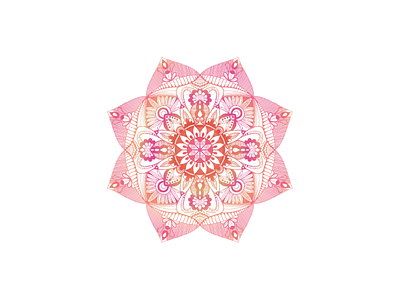 Mandala art colorful colourful design digitalart mandala orange peach pink procreate red