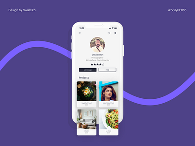 User Profile- DailyUI::006 app challenge dailyui design freelancer mobile mockup profile ui