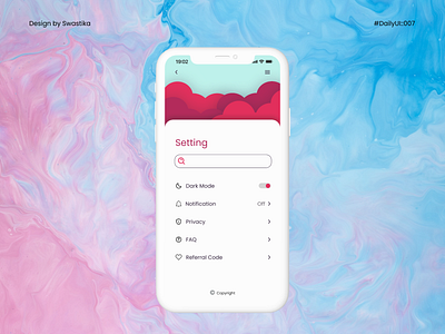 Setting-DailyUI::007 cloud colour fun ui pink settings ui vibrant