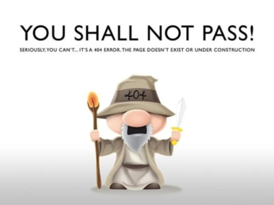 404 error page You Shall Not Pass!