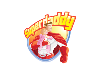 Superdaddy design icon illustration logo superdad superhero superman vector