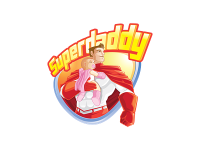 Superdaddy design icon illustration logo superdad superhero superman vector