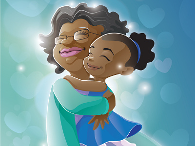 Grandmother's love book cover character design children illustration mascot design vector