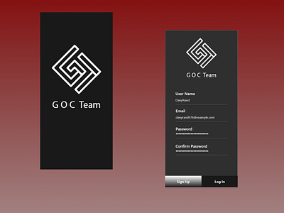 Daily UI, Day 1: Sign up for (GOC App)