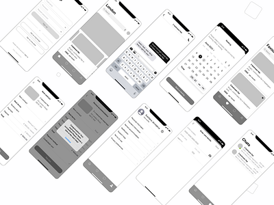 Mobile app wireframe for iOS devices