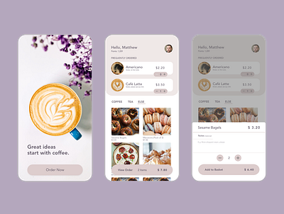 Neighbourhood Cafe adobexd app coffee ui ux