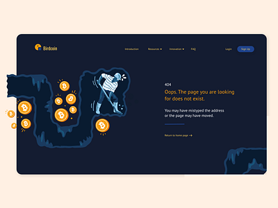 404 Error Page 404 404 error adobexd bitcoin uiux web webdesign