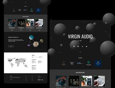 Audio Landing Page adobexd audio audio web dark mode dark theme darkui landingpage layout uiux webdesign webdesigns