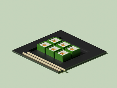 Avocado Roll 3d blender blender3d sushi