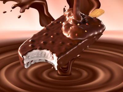 Ice Cream 3d design 3d poster 3d product advertise c4d chocolate cinema4d poster product design real flow visualization