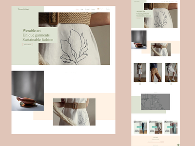 Landing page for Thyme Cabinet Wix design