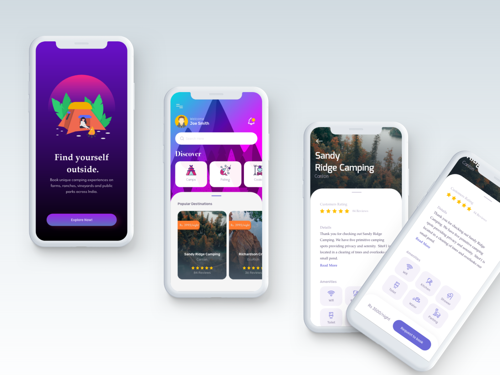 Camping App UI Design by Sayudh Mukherjee on Dribbble