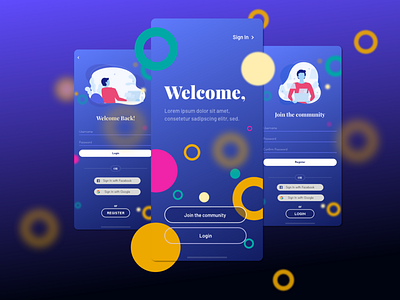 Sign Up/Login Screen Daily UI :: 001 app design illustration login minimal signup ui ux