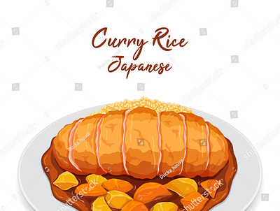 Japanese tonkatsu curry rice illustration. anime anime food cartoon chicken curry curry rice food illustration fried chicken illustration japanese food katsu manga pork potato tomato tonkatsu vector vectors