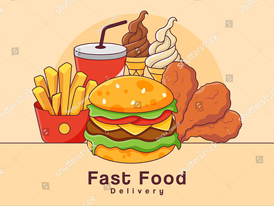 Delivery fast food flat banner background vector. by Ducka House on Dribbble
