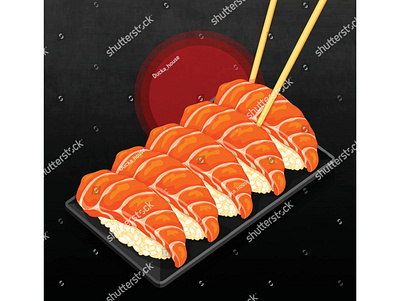 Salmon sushi recipe menu, Traditional japanese food illustration background black cartoon chopsticks draw fish food illustration illustration japanese food manga rice salmon seafood sun sushi vector