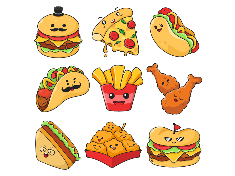 FREE ] Cute cartoon fast food characters isolated by Ducka House on Dribbble