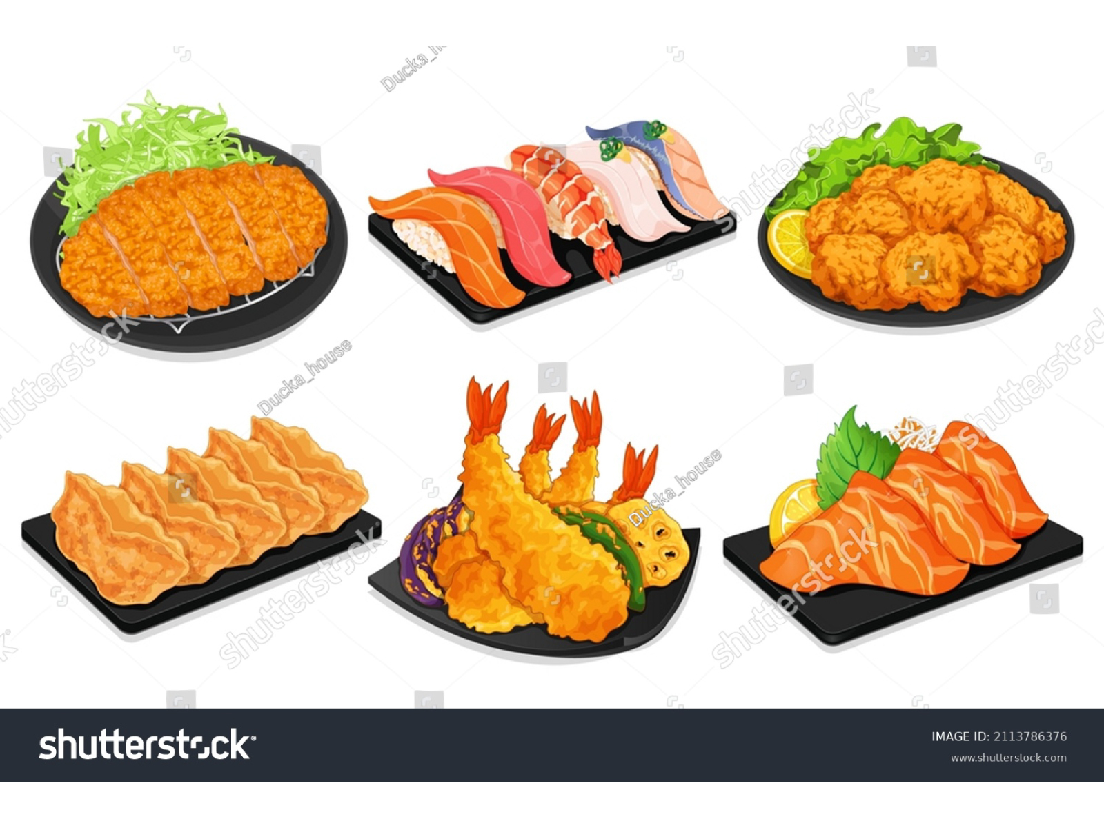 japanese-appetizers-menu-recipe-illustration-vector-by-ducka-house-on