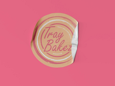 Tray Bakez Sticker Mockup bakery logo design graphicdesign logo pink logo sticker