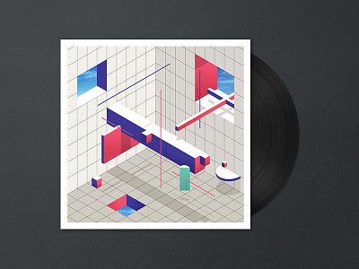Miami '87 80s album dark designers.mx geometry isometric modern music record spotify vinyl